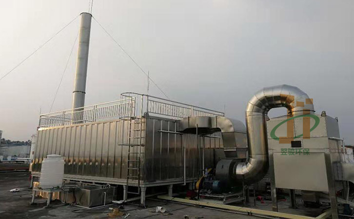 氣旋混合噴淋塔+生物除臭系統設備廢氣處理工程案例