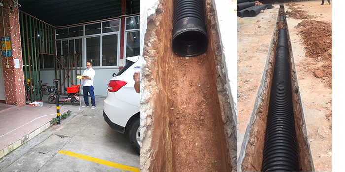 廠內雨污分流 虎門雨污分流工程施工現(xiàn)場