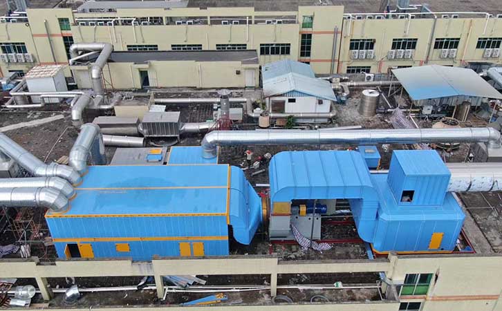 沸石轉輪+催化燃燒廢氣處理工程設備處理噴漆廢氣案例
